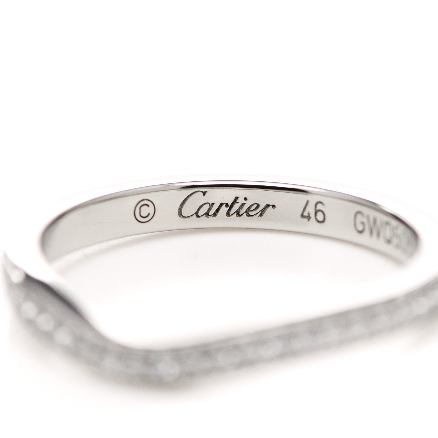 Cartier Platinum Diamond Ballerine Wedding Band Ring 46 3.75 4 of 6