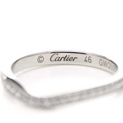 Cartier Platinum Diamond Ballerine Wedding Band Ring 46 3.75 4 of 6