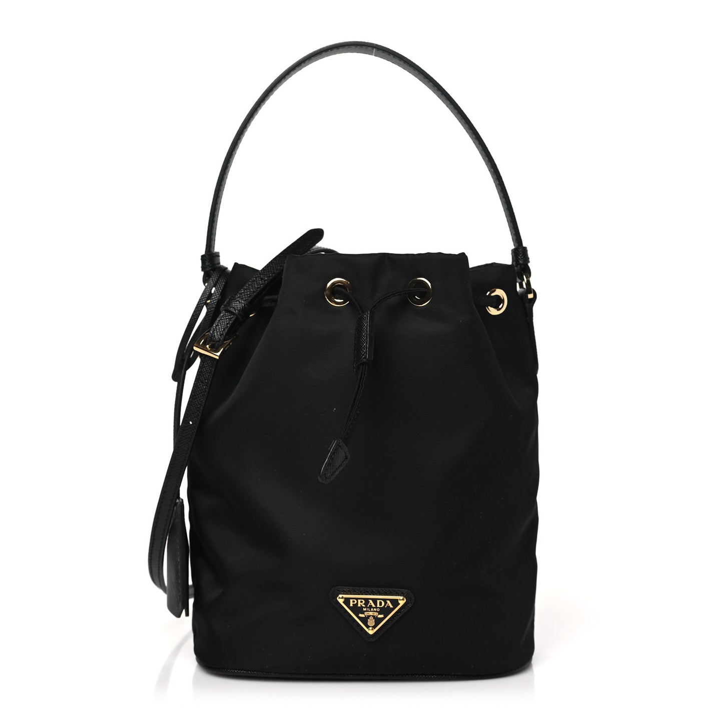 Re-Nylon Saffiano Mini Re-Edition 1978 Bucket Bag Black