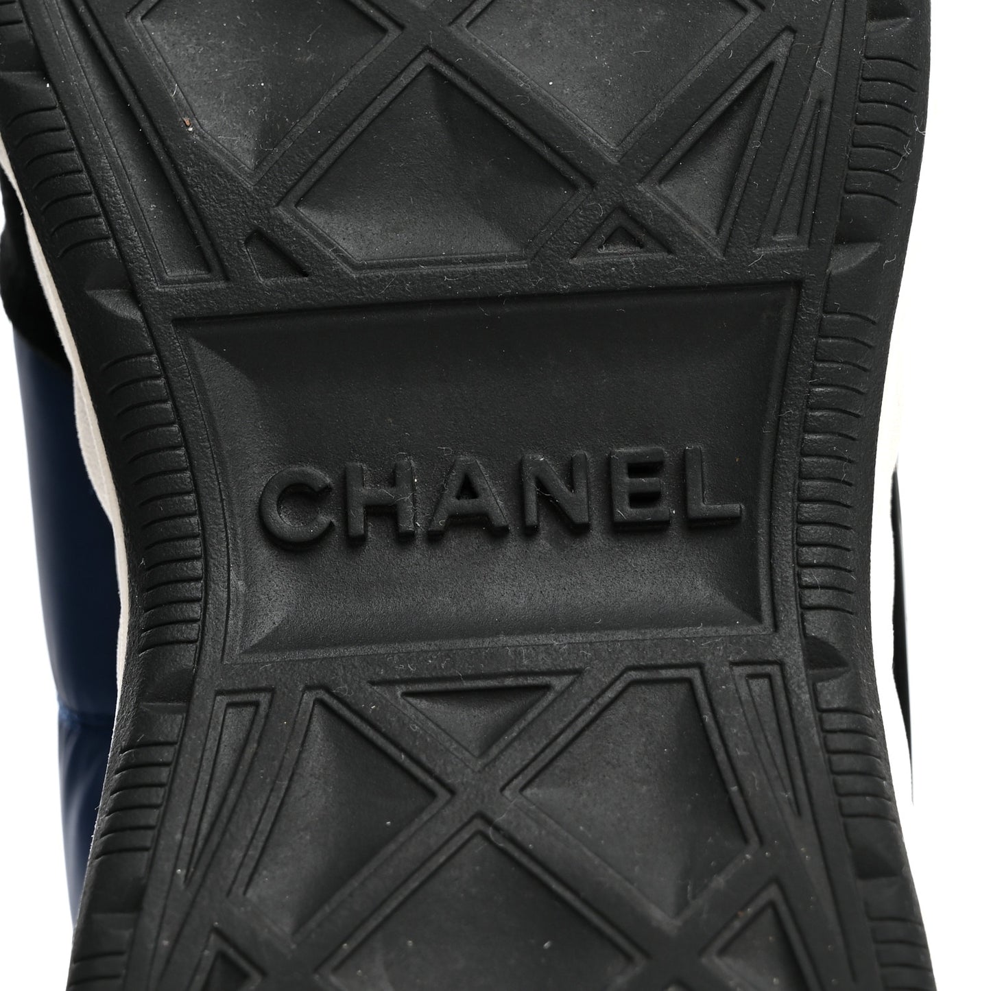 Nylon Suede Calfskin Womens Logo Sneakers 36 Dark Navy Blue