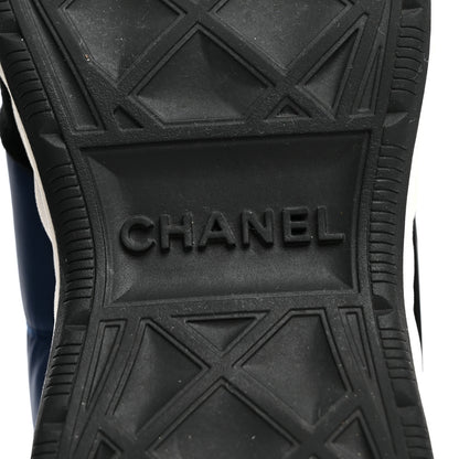 Chanel Nylon Suede Calfskin Womens Logo Sneakers 36 Dark Navy Blue 7 of 10