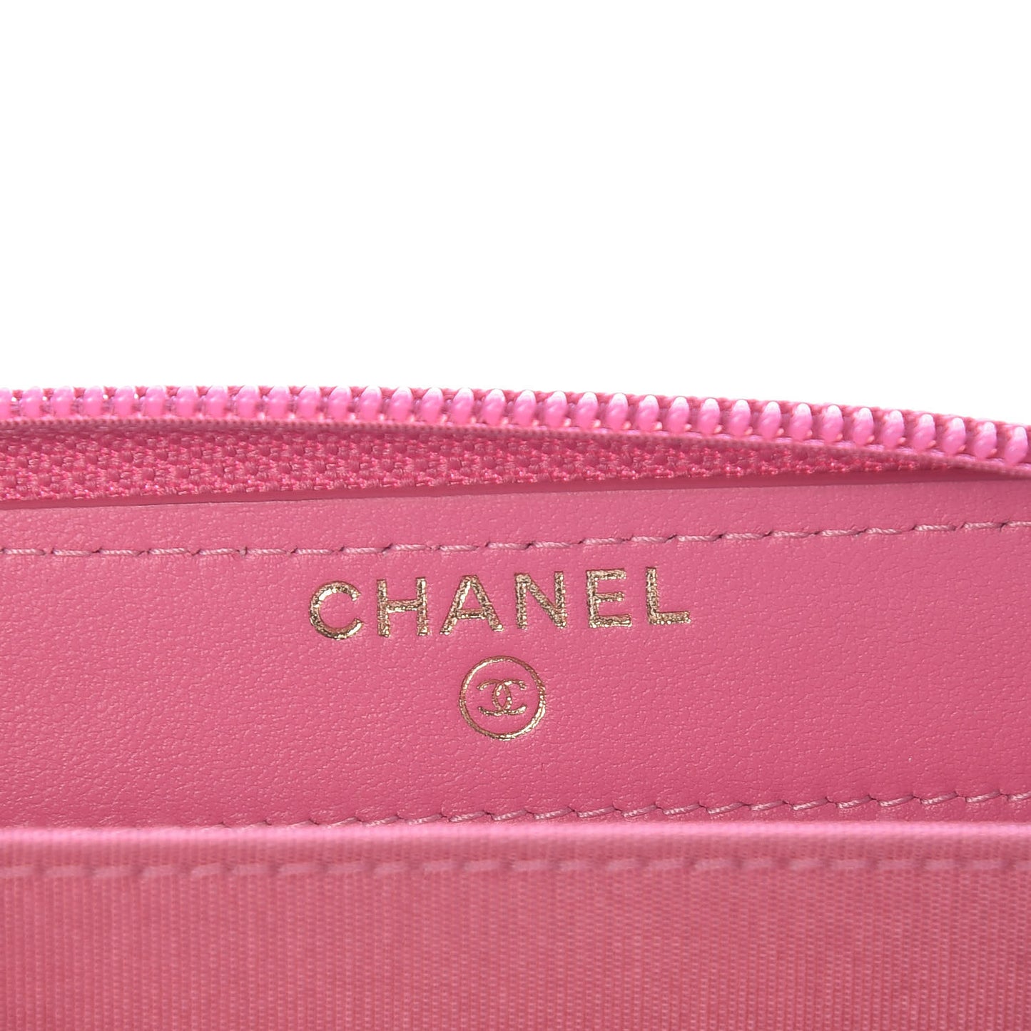 Caviar Quilted Boy Zip Around Coin Purse Wallet Dark Pink