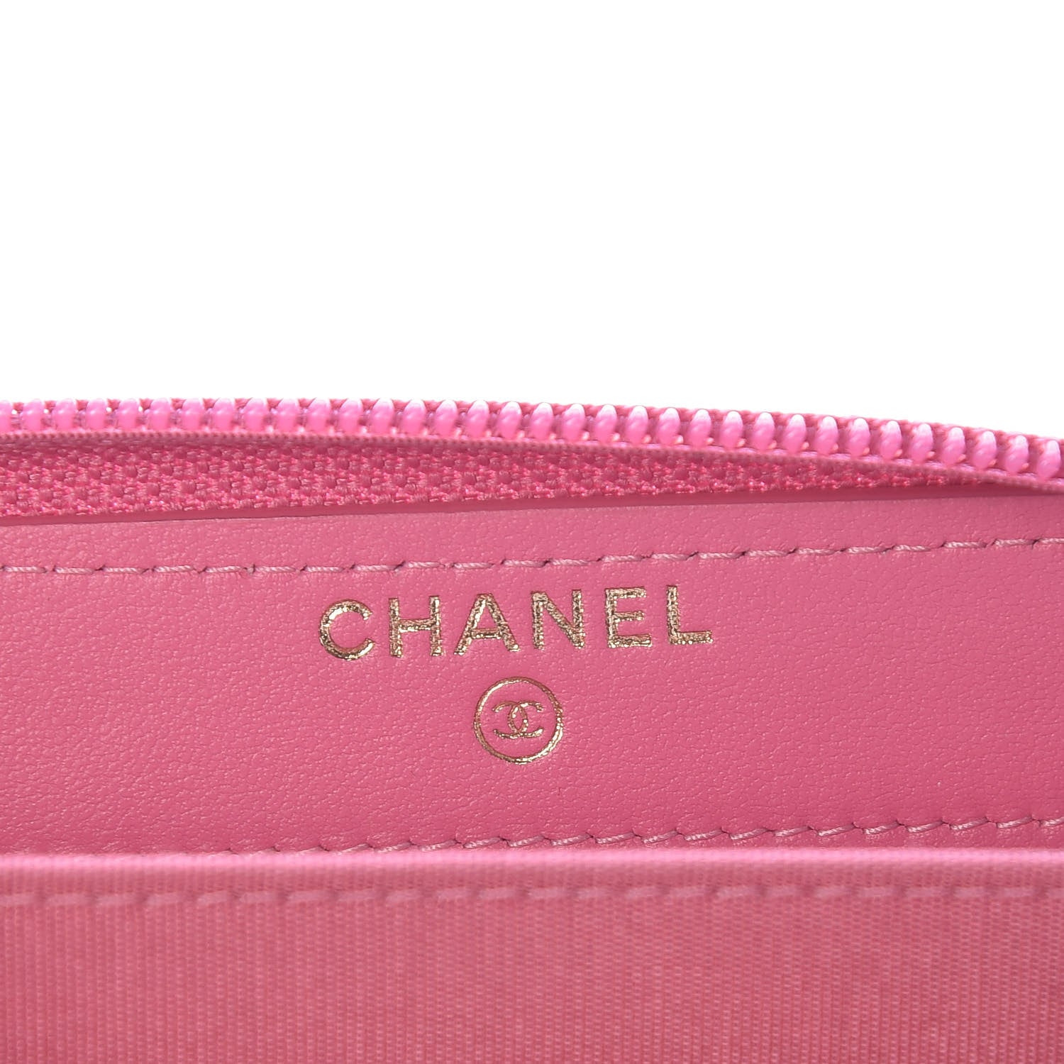 Chanel Caviar Quilted Boy Zip Around Coin Purse Wallet Dark Pink 7 of 9