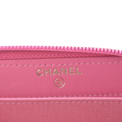Chanel Caviar Quilted Boy Zip Around Coin Purse Wallet Dark Pink 7 of 9