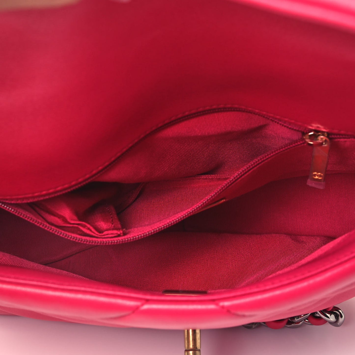Lambskin Quilted Medium Chanel 19 Flap Dark Pink
