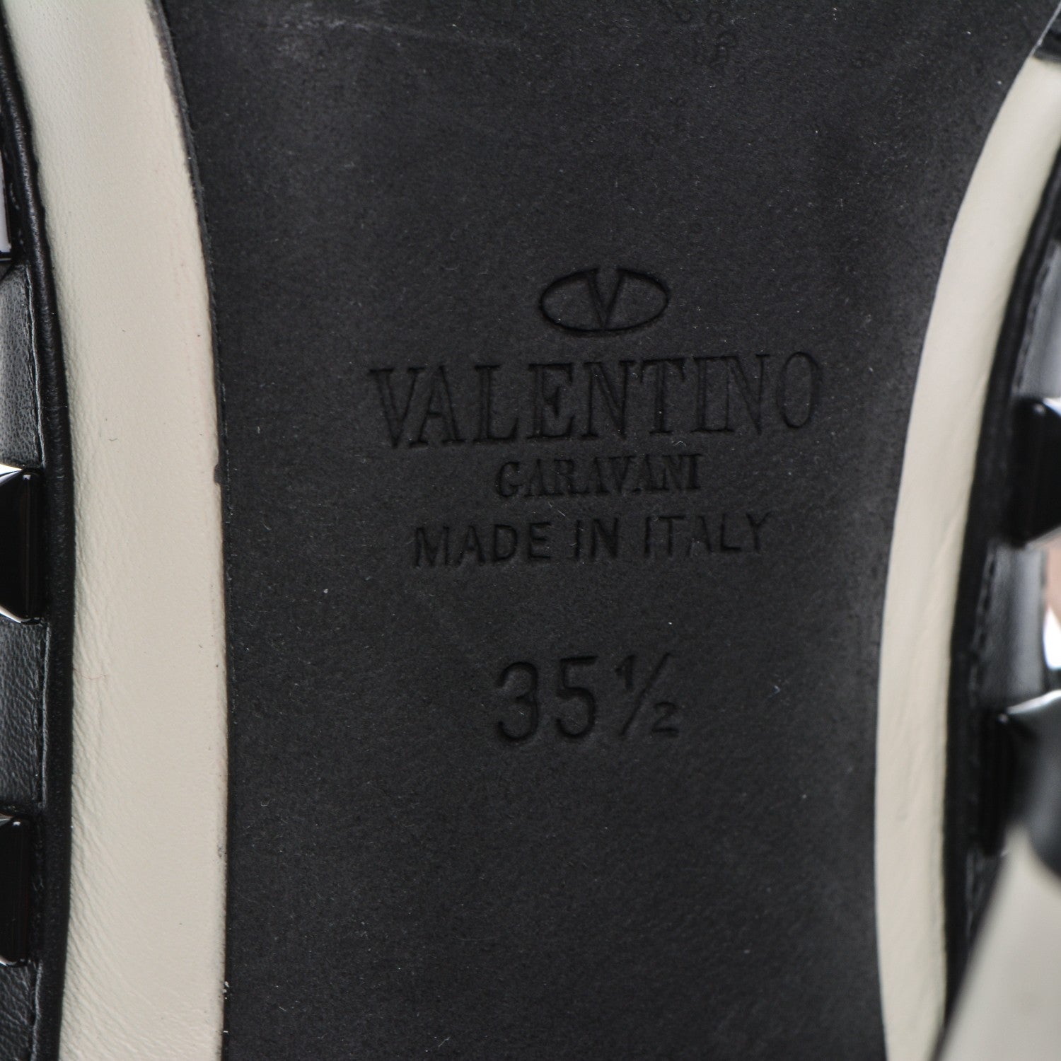 Valentino Garavani Nappa Rockstud Ankle Strap 100mm Pumps 35.5 Light Ivory Black 5 of 7