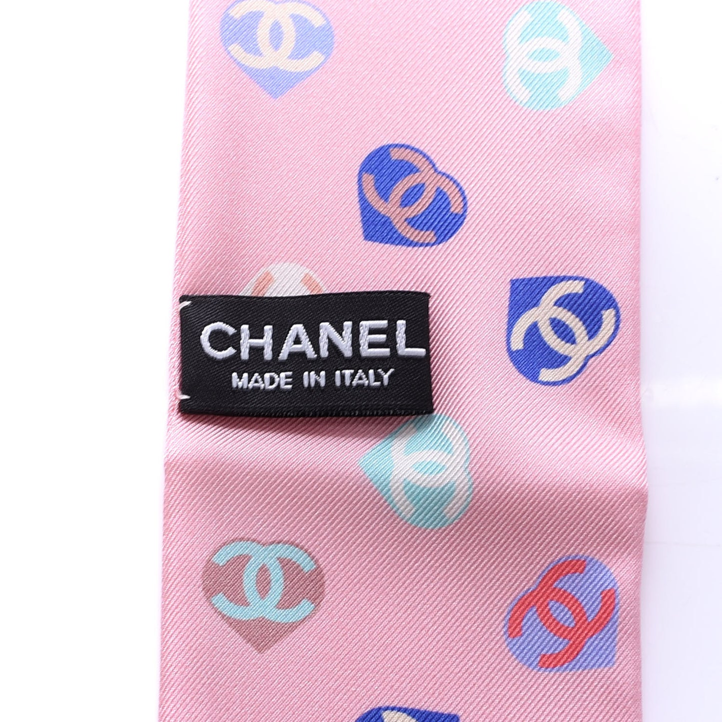 Silk Heart CC Slim Bandeau Scarf Pink