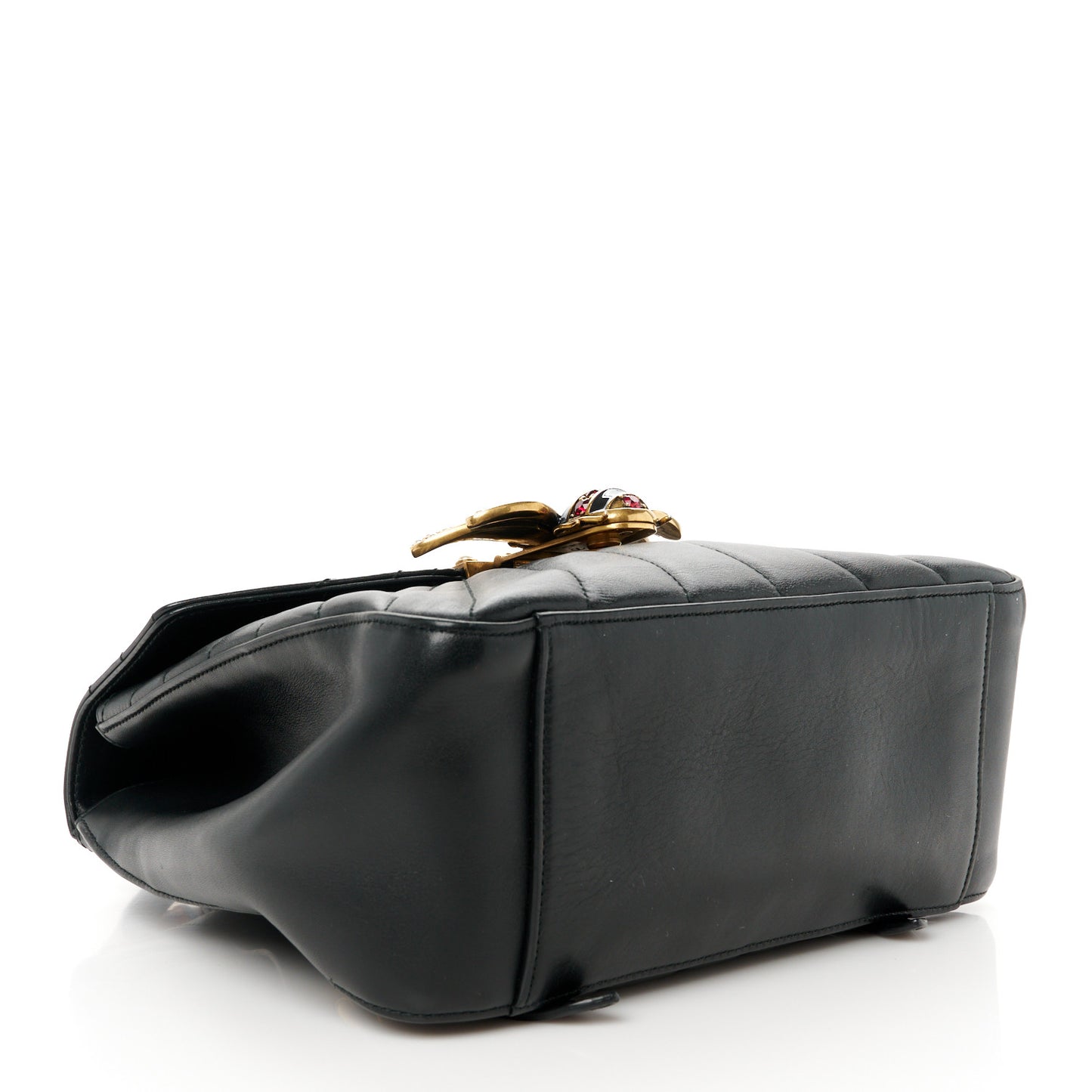 Calfskin Bamboo Trapuntata Queen Margaret Backpack Black