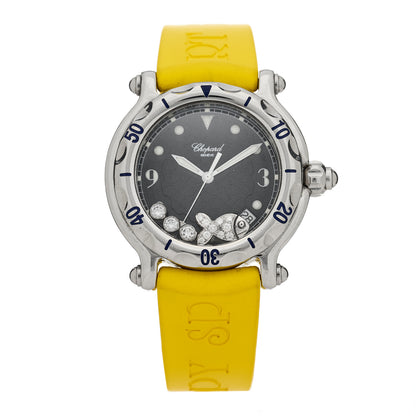 Chopard Stainless Steel Rubber Diamond 38mm Happy Sport Fish Quartz Watch Yellow 1 of 5