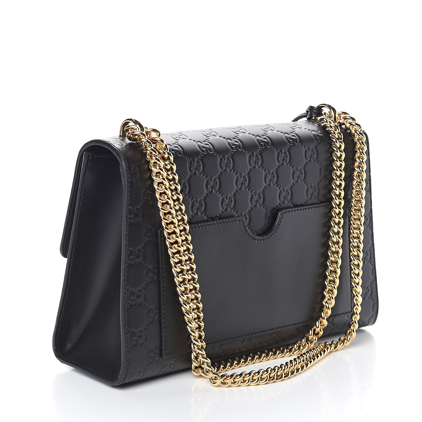 Guccissima Medium Padlock Shoulder Bag Black