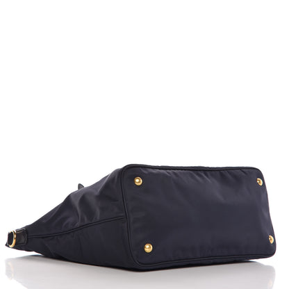 Prada Tessuto Nylon Soft Calf Tote Blue 4 of 8