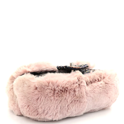 Chanel Rabbit Fur Tweed Lizard Small Fantasy Flap Pink 4 of 10