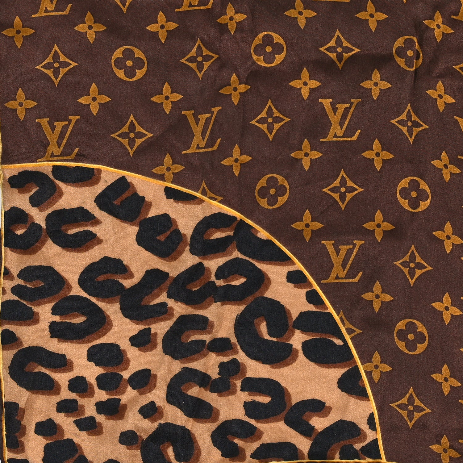 Louis Vuitton Silk Leopard Monogram Square Scarf 4 of 4