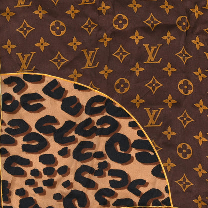 Louis Vuitton Silk Leopard Monogram Square Scarf 4 of 4