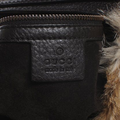 Gucci Racoon Fur Large Horsebit Chain Hobo Brown 6 of 8
