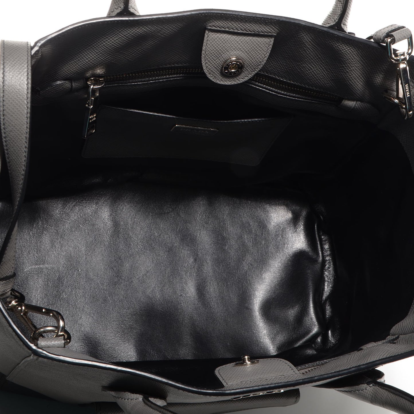 Saffiano Cuir Front Pocket Tote Marmo