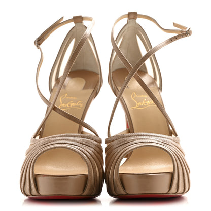 Christian Louboutin Kid Rete Filamenta 120 Platform Sandals 37 Nude 3 of 10