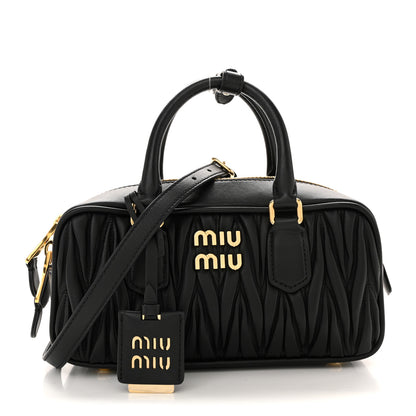 Miu Miu Nappa Matelasse Regular Arcadie Top Handle Bag Black 1 of 17