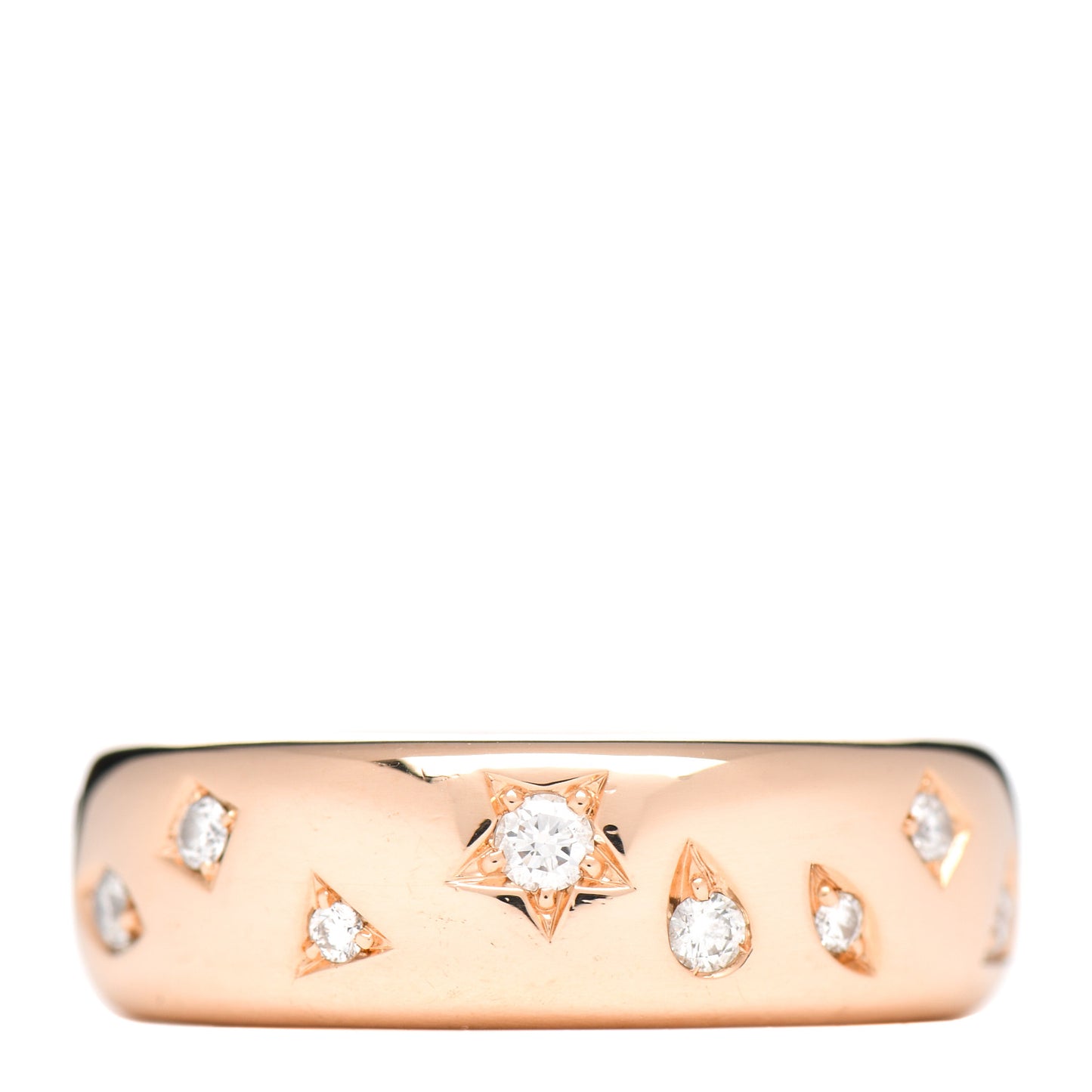 18K Rose Gold Diamond Iconica Band Ring 53 6.5