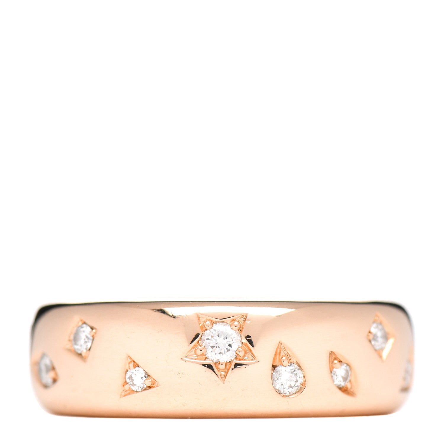 Pomellato 18K Rose Gold Diamond Iconica Band Ring 53 6.5 1 of 4