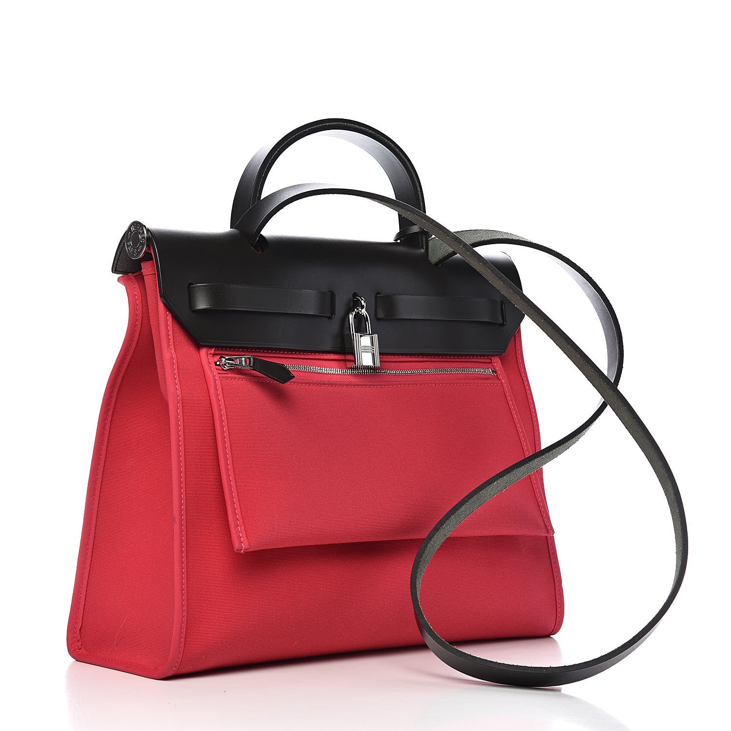 Hermes Vache Hunter Toile Herbag Zip 31 PM Rose Extreme Black 3 of 10