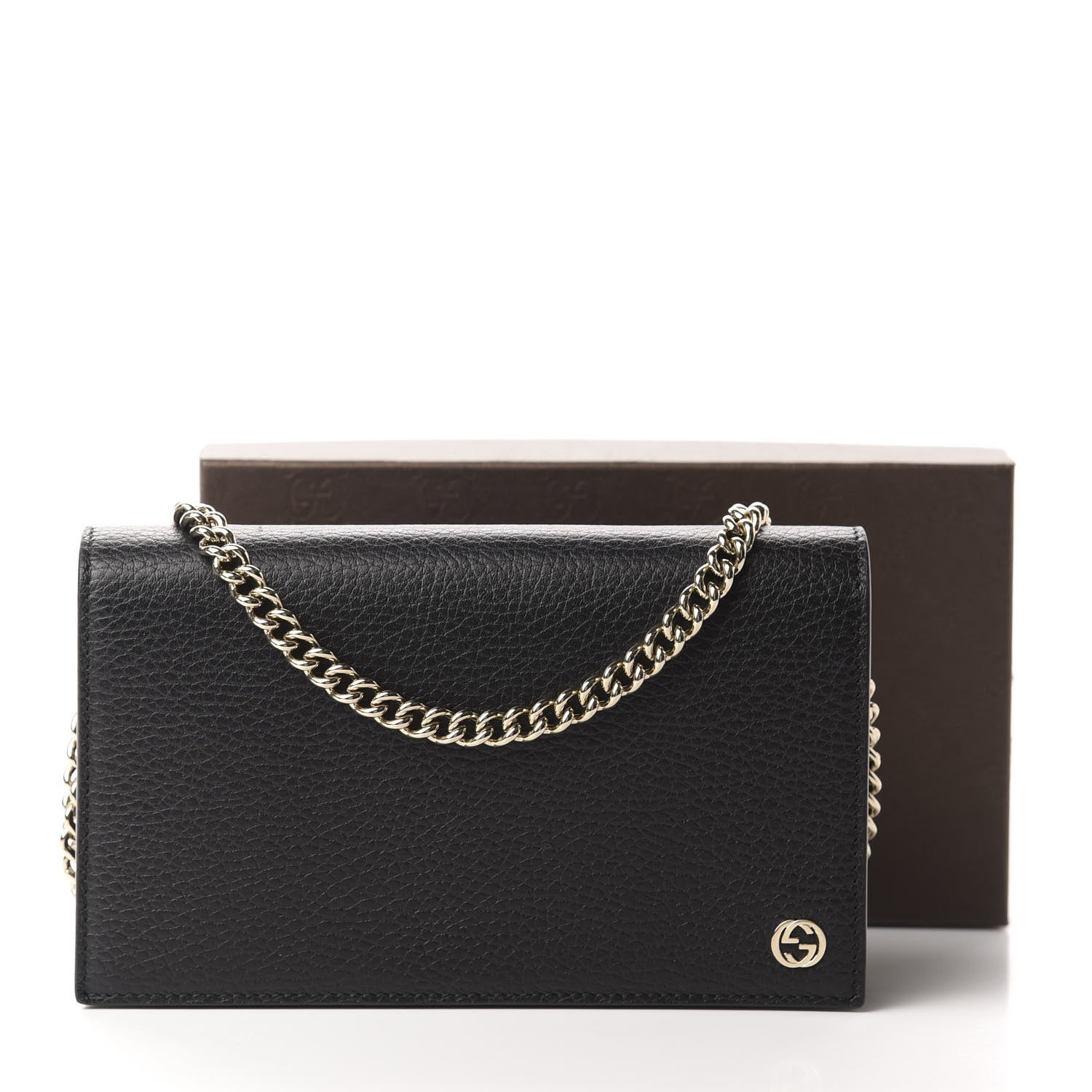 Gucci Dollar Calfskin Medium Betty Chain Wallet Black 11 of 11