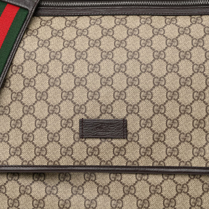 Gucci GG Plus Monogram Web Large Flap Messenger Bag Beige Dark Brown 8 of 10