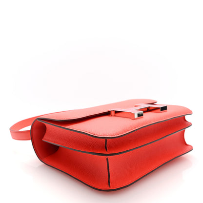 Hermes Epsom Enamel Constance 24 Rose Texas Rouge De Coeur 4 of 9