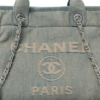 Chanel Denim Small Deauville Tote Light Blue 8 of 10