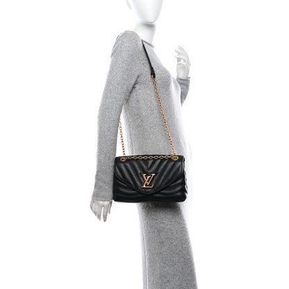 Louis Vuitton Calfskin LV New Wave Chain Bag Black 2 of 12
