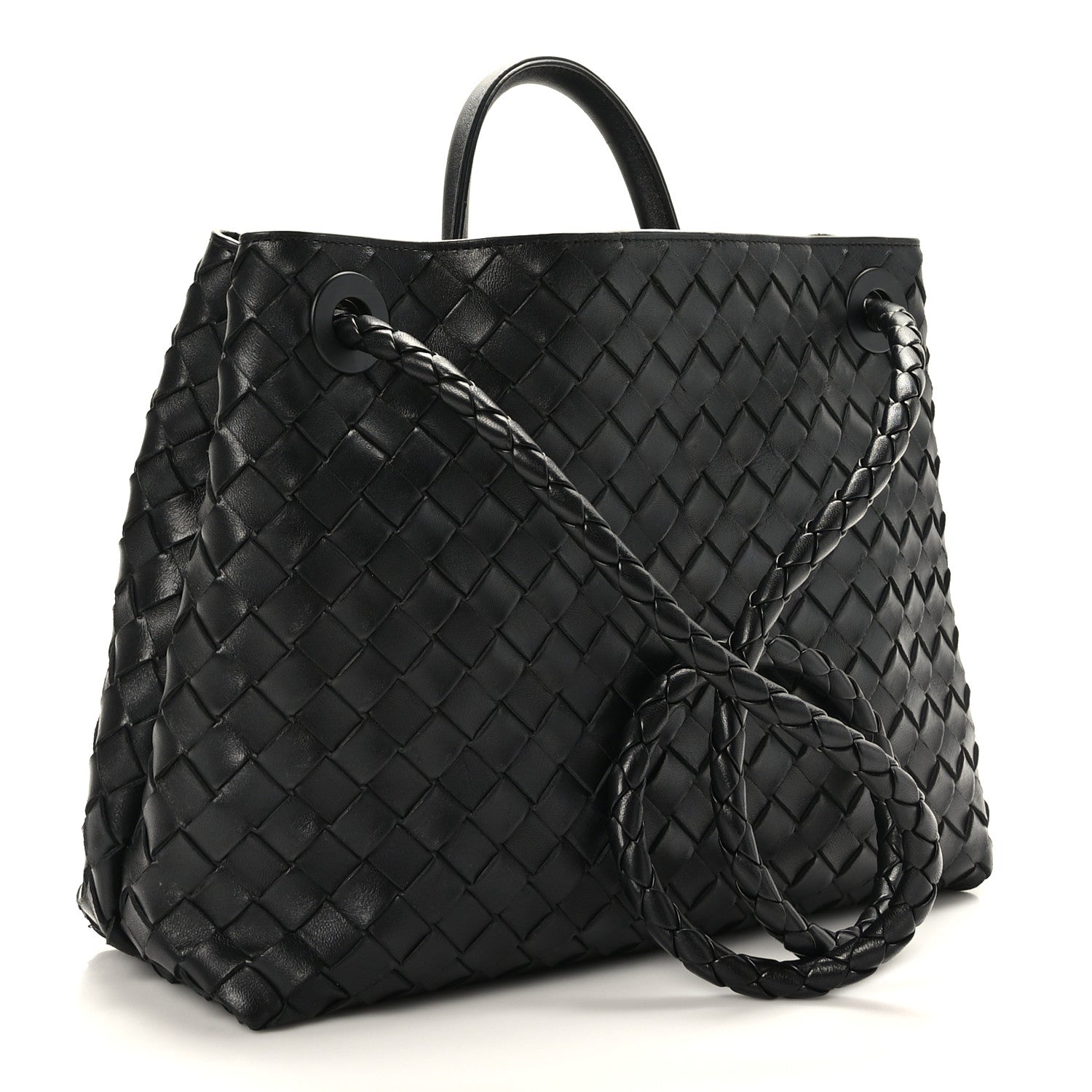 Bottega Veneta Nappa Intrecciato Medium Andiamo Shoulder Bag Black 3 of 8