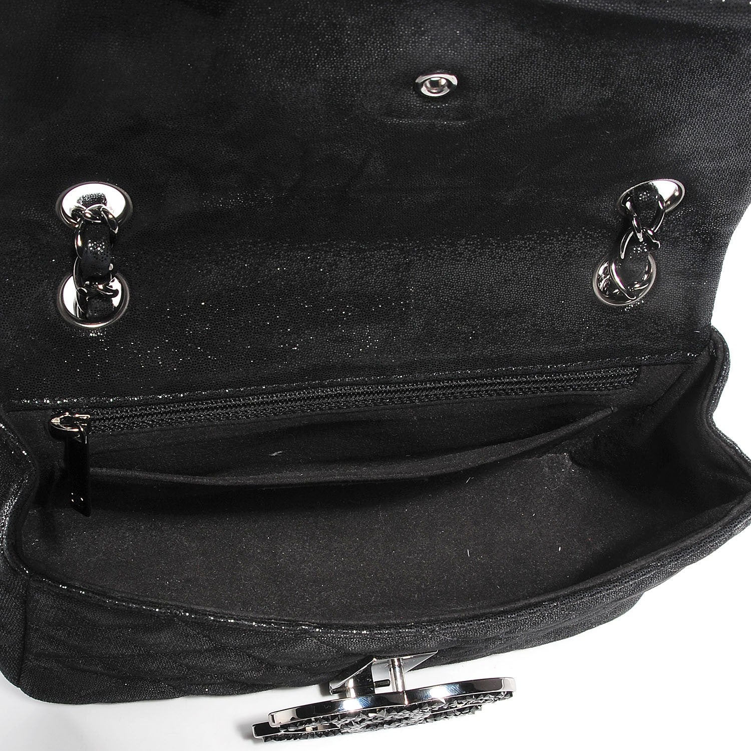 Chanel Sequin Goatskin Crystal CC Mini Flap Black 9 of 10