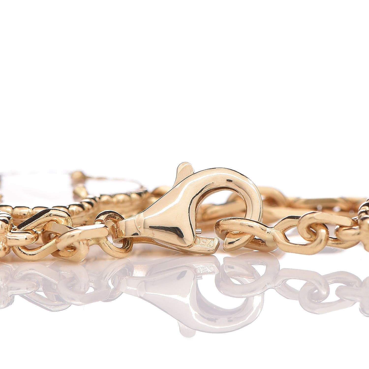Van Cleef & Arpels 18K Yellow Gold Mother of Pearl 5 Motifs Vintage Alhambra Bracelet 4 of 4