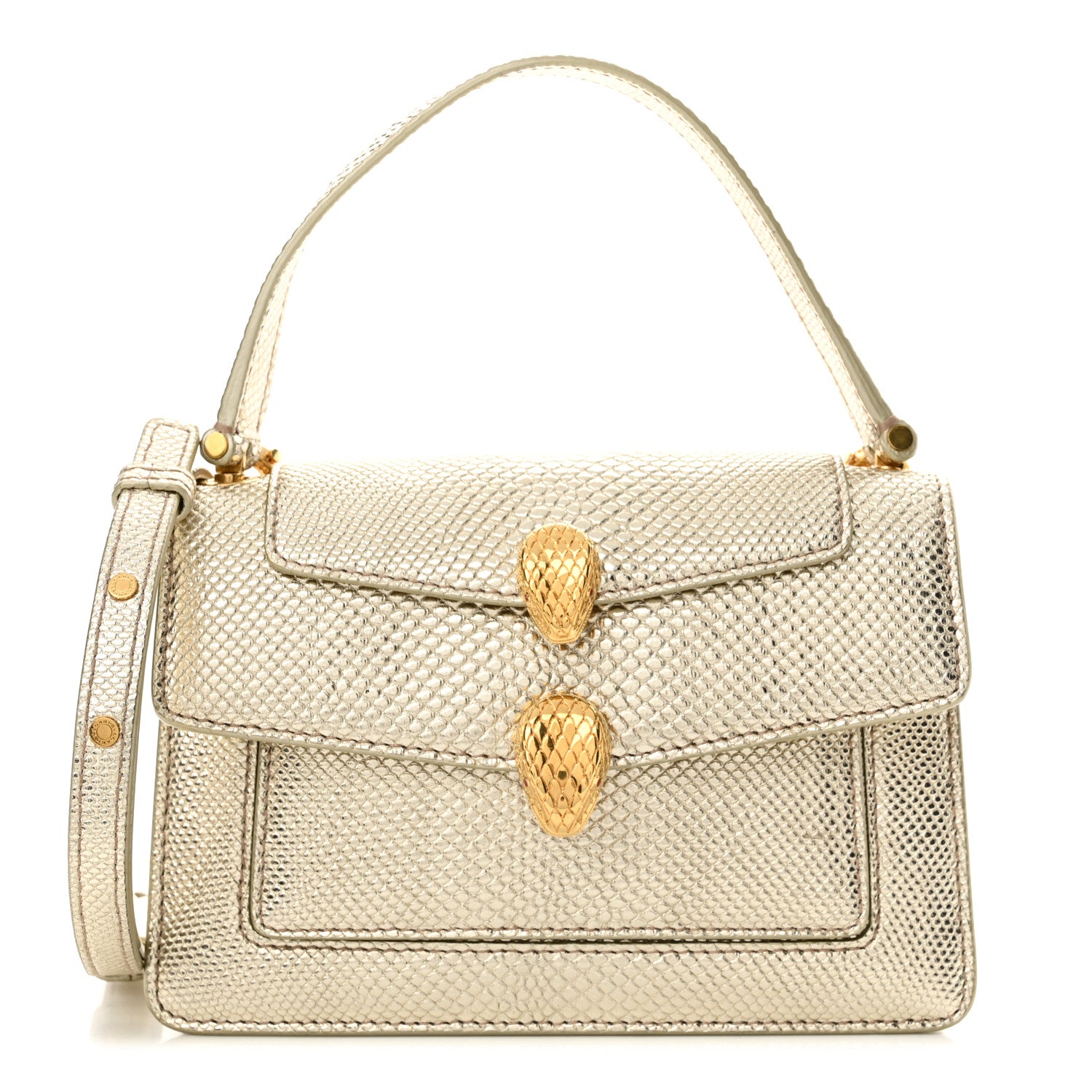 Bulgari x ALEXANDER WANG Metallic Karung Serpenti Top Handle Belt Bag Light Gold 1 of 12