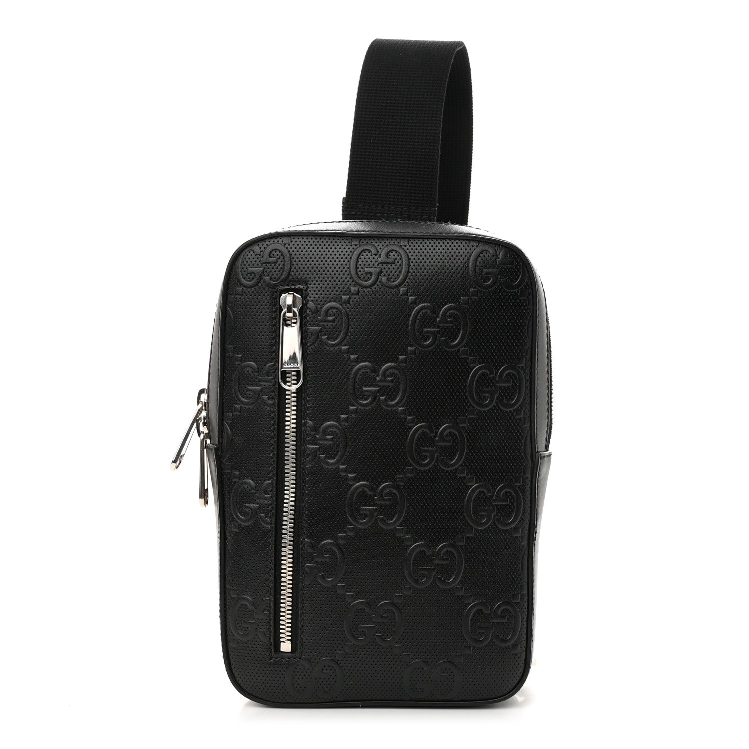 Gucci Calfskin GG Tennis Embossed Sling Backpack Black 1 of 9