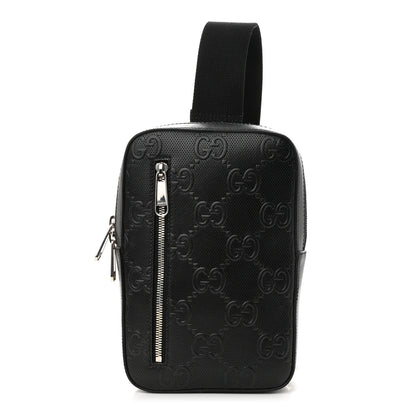 Gucci Calfskin GG Tennis Embossed Sling Backpack Black 1 of 9