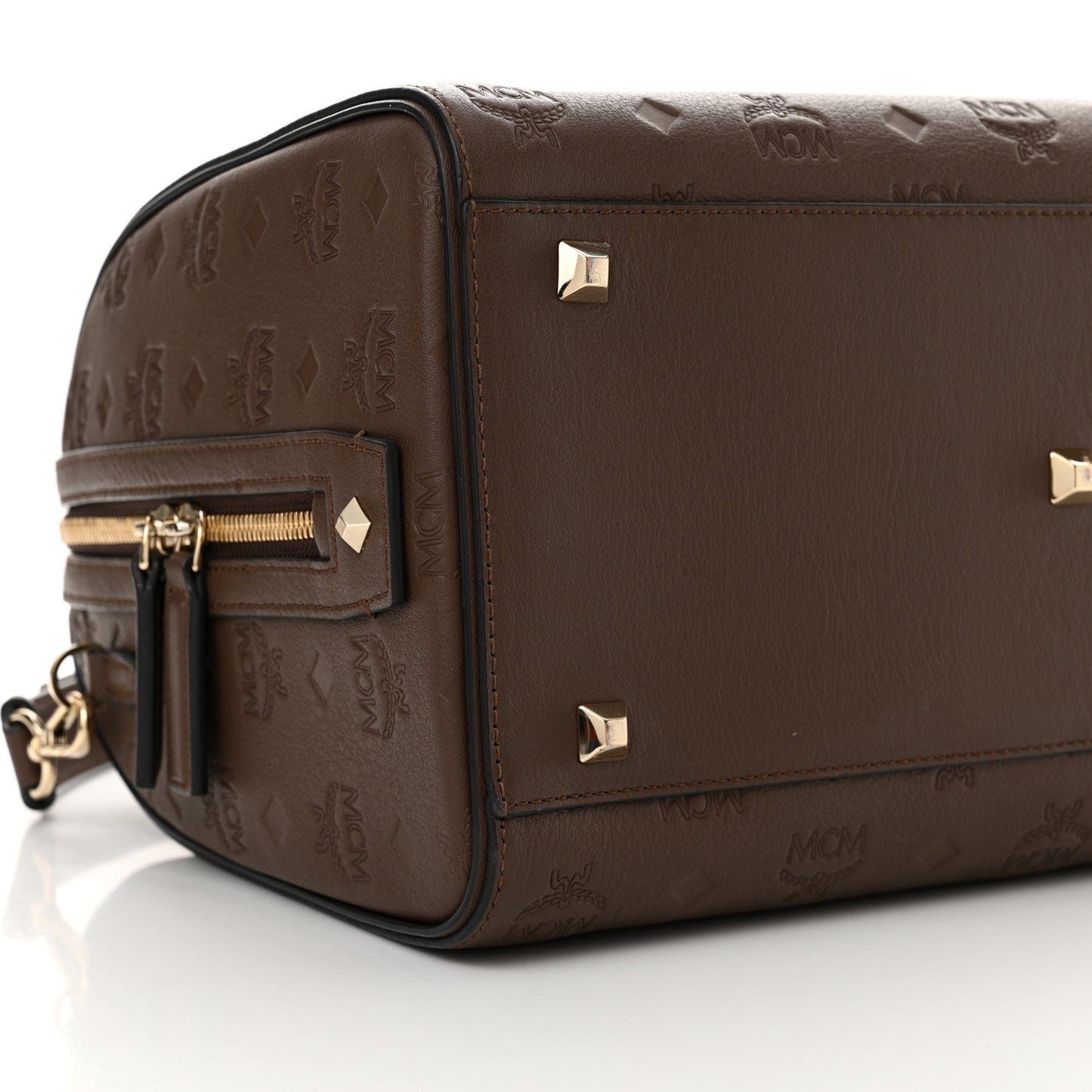 Calfskin Ottomar Monogram Medium Essential Boston Bag Chestnut