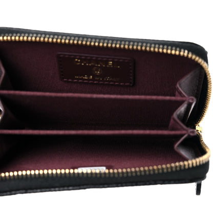 Chanel Caviar Quilted Zip Coin Purse Wallet Black 5 of 7