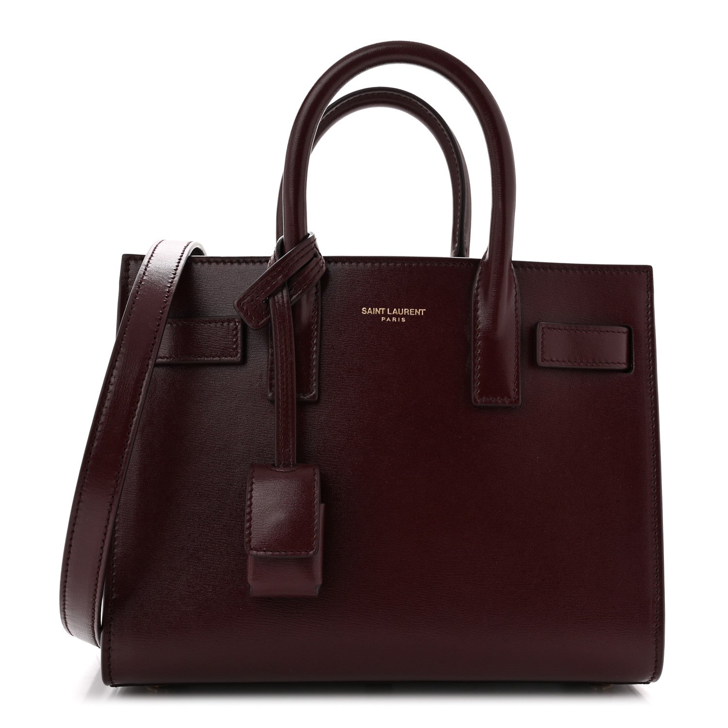 Saint Laurent Calfskin Nano Sac De Jour Dark Amaranto 1 of 10