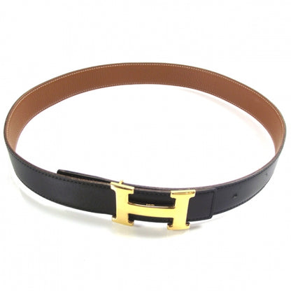 Hermes Leather Reversible Constance H Belt 80 Black/Gold 1 of 7