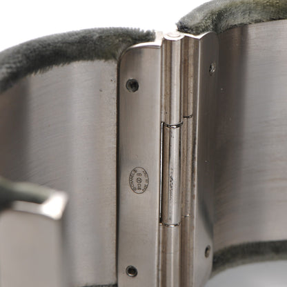 Chanel Velvet CC Cuff Silver Grey 5 of 6