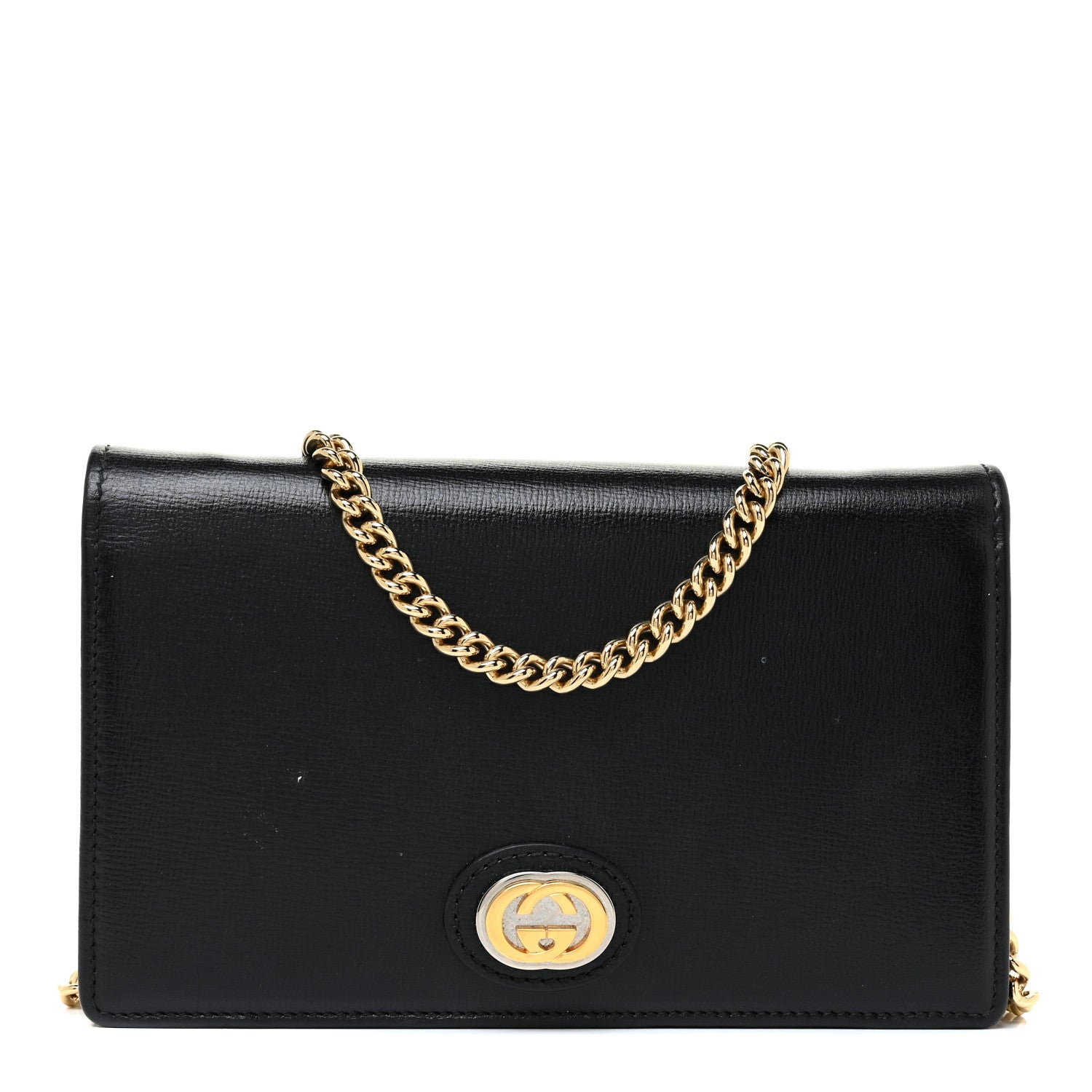 Gucci Azalea Calfskin Marina Chain Wallet Black 1 of 16