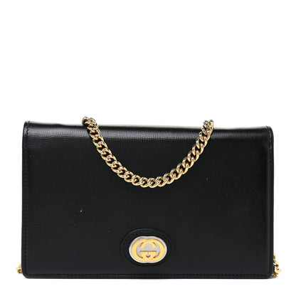 Gucci Azalea Calfskin Marina Chain Wallet Black 1 of 16