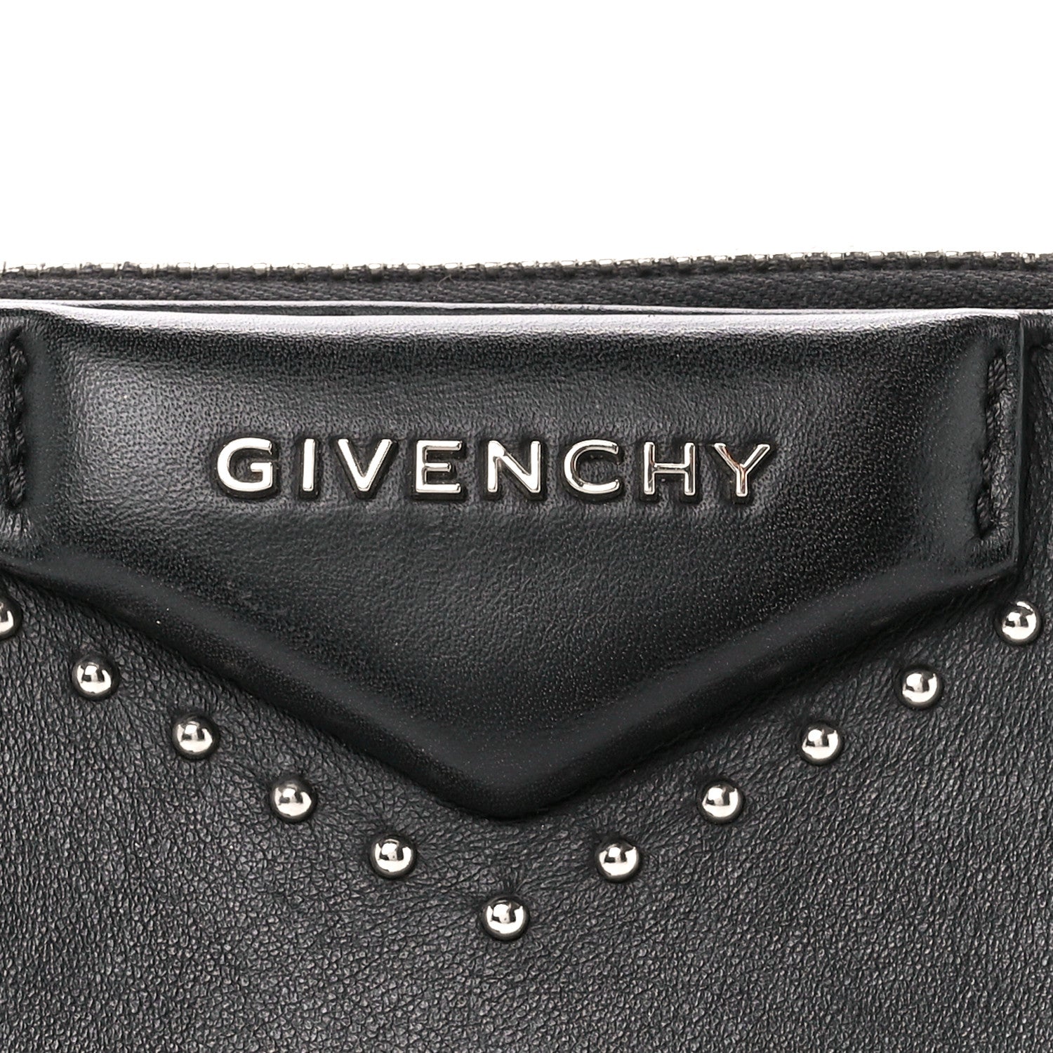 Givenchy Calfskin Small Studded Antigona Beauty Wristlet Black 8 of 11