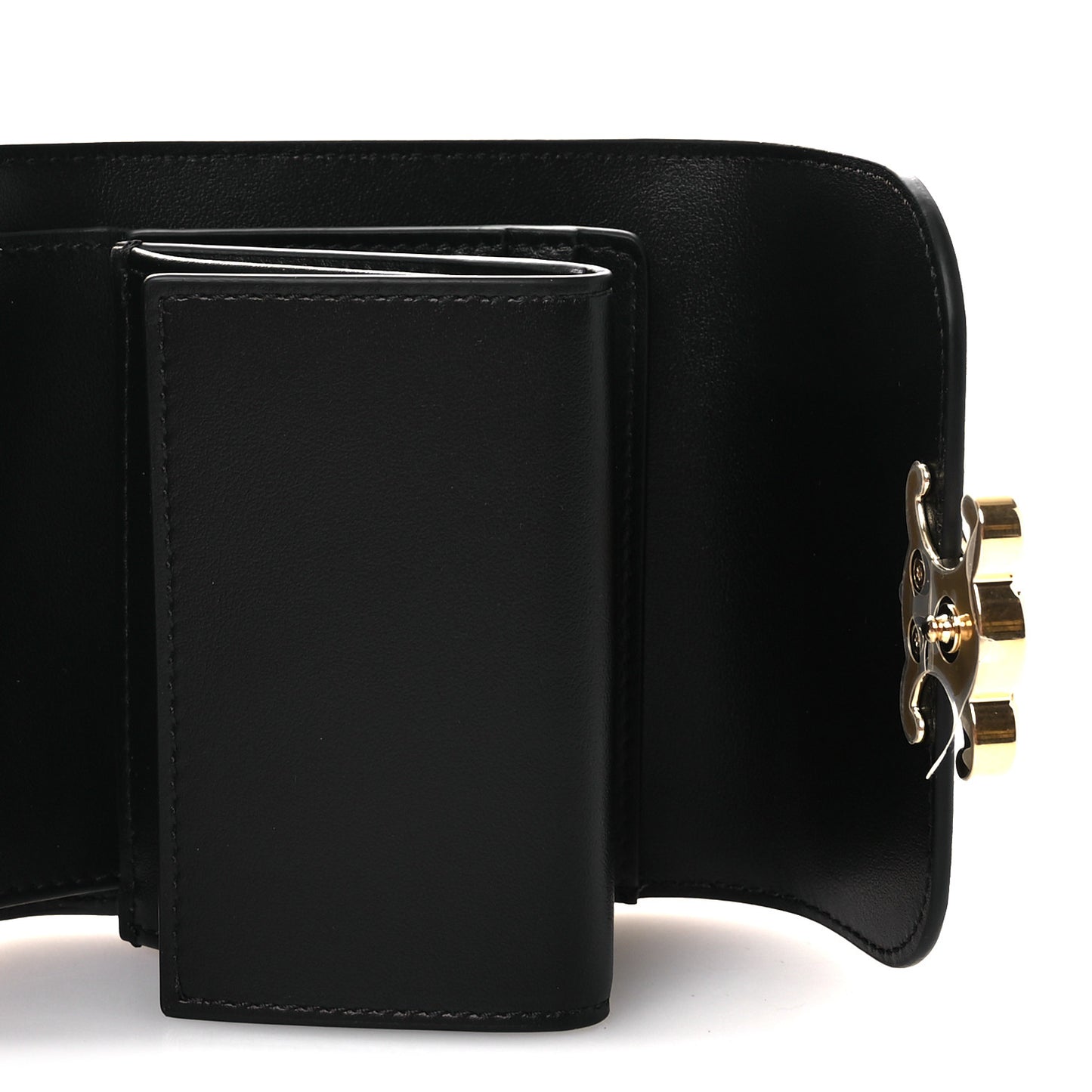 Shiny Smooth Lambskin Small Triomphe Wallet Black