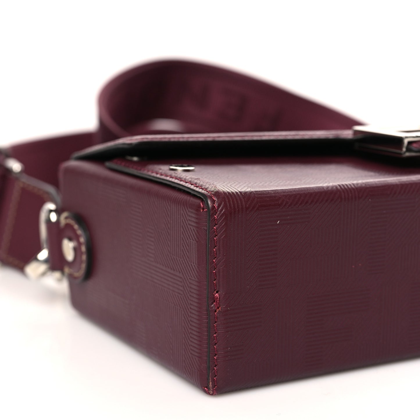 Vitello King FF Lines Embossed Baguette Soft Trunk Burgundy