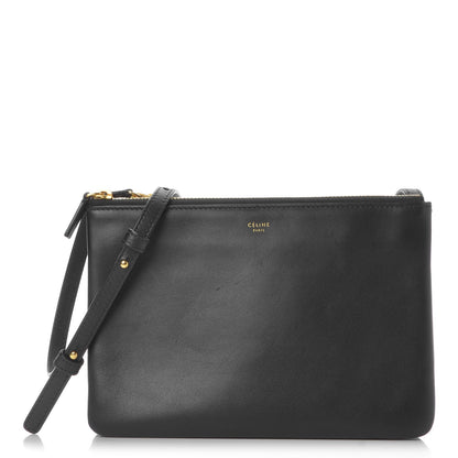 Celine Lambskin Small Trio Crossbody Bag Black 1 of 9