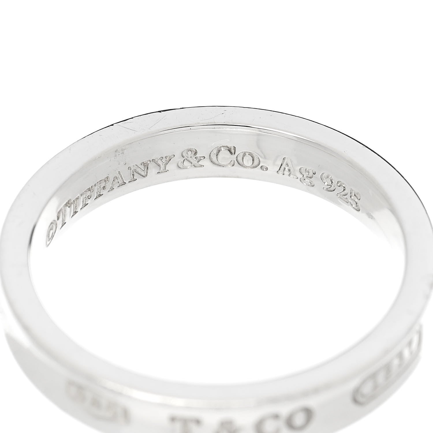 Tiffany Sterling Silver Narrow 1837 Band Ring 58 8.25 4 of 4