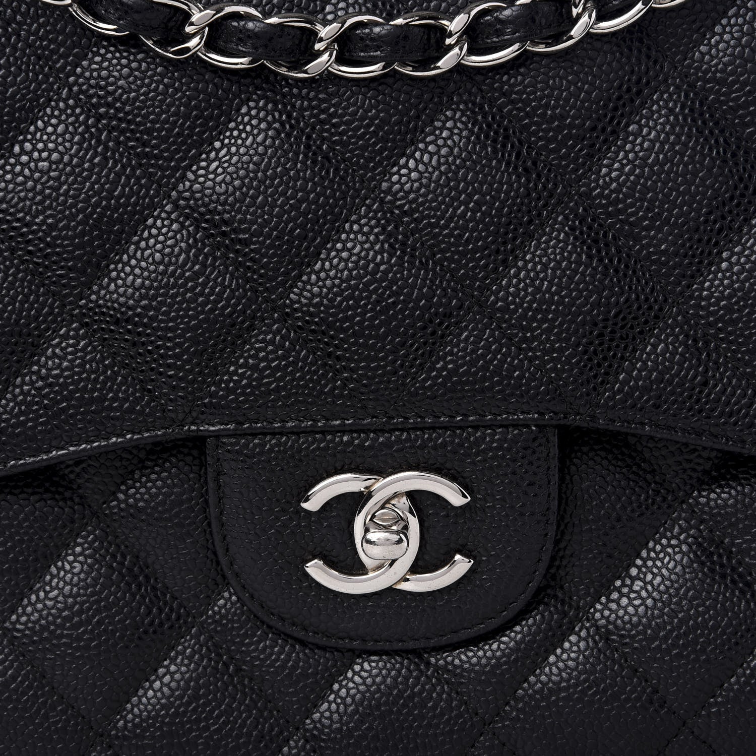 Chanel Caviar Quilted Jumbo Double Flap Black 10 of 11