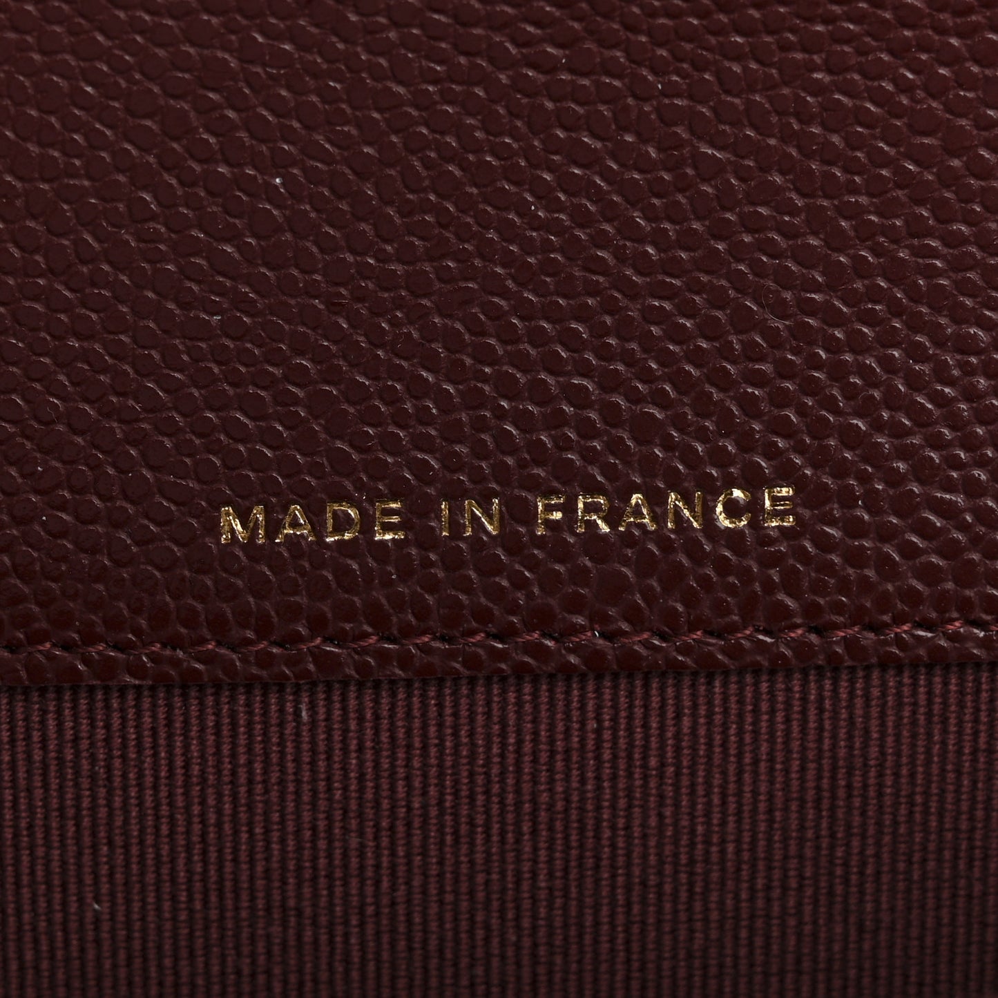 Caviar Quilted Flap Card Holder Wallet Burgundy